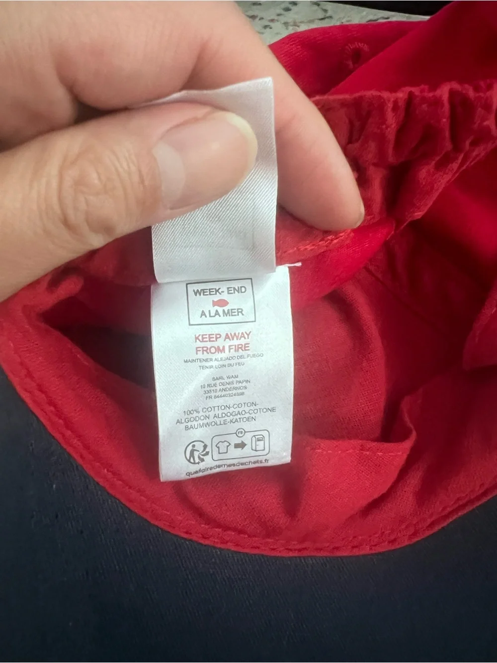Week-End À La Mer France NWT Kids Baseball Cap Red Navy Sailboat Logo Hat